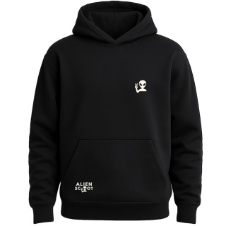 Bluza na hulajnogę basic logo white Alien Scoot – bluza hulajnoga z kapturem (czarna)