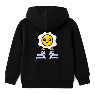 Bluza dziecięca z kapturem Jajko Rolki – skate hoodie (czarna)