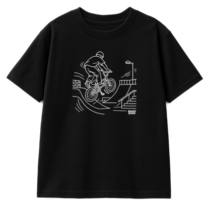 Koszulka dziecięca BMX freestyle (czarna)