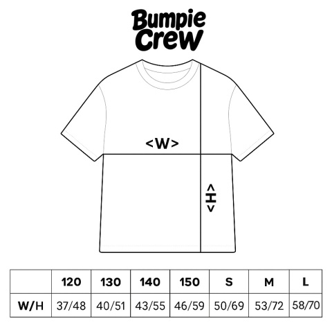 rozmiarowka koszulek bumpie crew