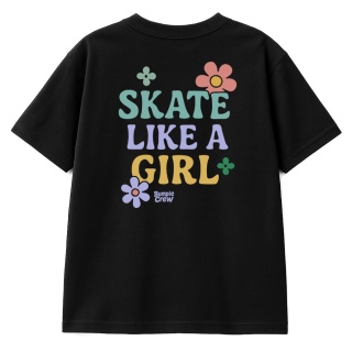 Koszulka dziecięca Skate Like a Girl – streetwear girls (czarna)