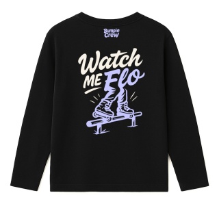 Longsleeve dziecięcy Watch Me Flo – freestyle urban sports (czarny)