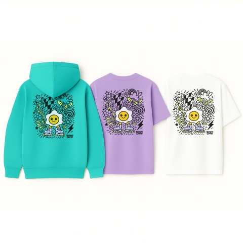 T-shirt dziecięcy Jajko Flower – miejski styl dla dzieci (biały)