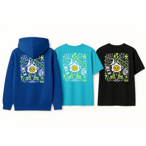 T-shirt dziecięcy Jajko Skatepark – urban streetwear (błękitny)