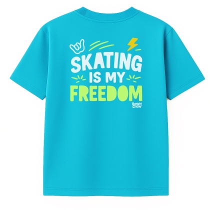 T-shirt dziecięcy Skating Is My Freedom – streetwear kids (błękitny)