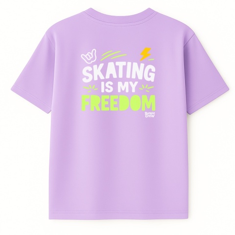 T-shirt dziecięcy Skating Is My Freedom – streetwear kids (liliowy)