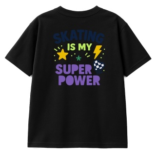 T-shirt dziecięcy Skating Is My Super Power – streetwear kids (czarny)