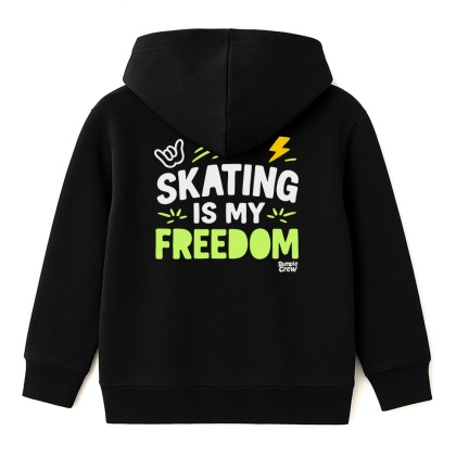 Bluza dziecięca Skating Is My Freedom – urban hoodie dla dzieci (czarna)