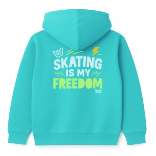 Bluza dziecięca Skating Is My Freedom – urban hoodie dla dzieci (turkusowa)