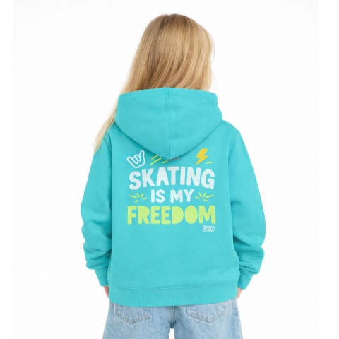 Bluza dziecięca Skating Is My Freedom – urban hoodie dla dzieci (turkusowa)