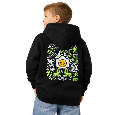 Bluza dziecięca z kapturem Jajko Skatepark – streetwear kids (czarna)