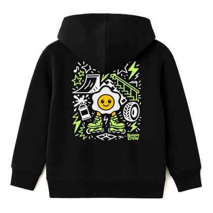 Bluza dziecięca z kapturem Jajko Skatepark – streetwear kids (czarna)