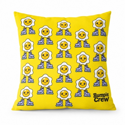 Poduszka jasiek 40x40cm - Bumpie Crew jajko na rolkach (żółta)