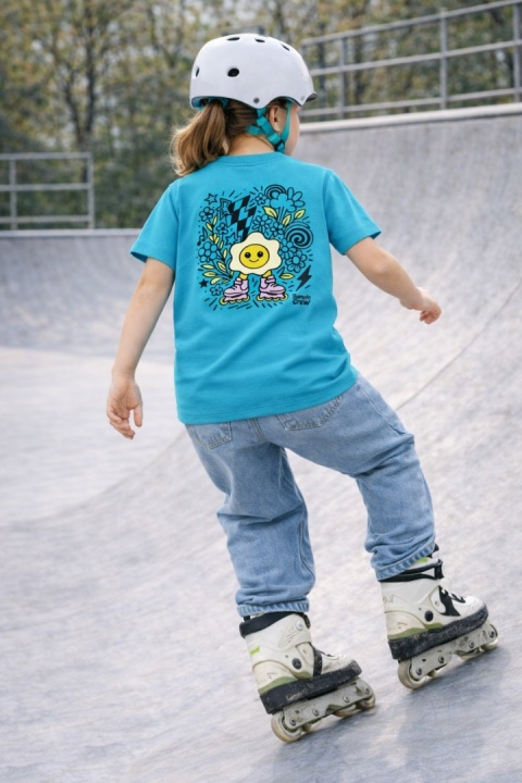 T-shirt dziecięcy Jajko Flower – miejski styl dla dzieci (błękitny)